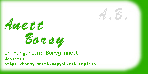 anett borsy business card